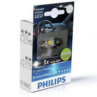 Автолампа светодиодная PHILIPS C5W FEST X-TREMEVISION LED 4000K 1W 43mm (2шт.)